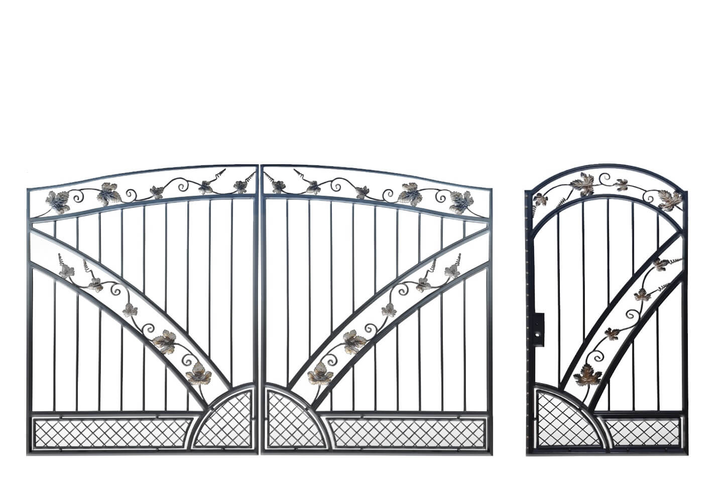 Ворота кованые с калиткой простые